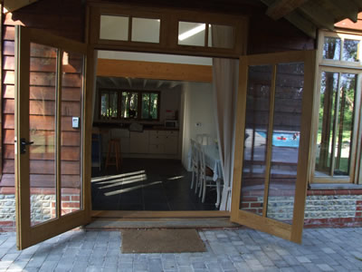 French doors to dining room